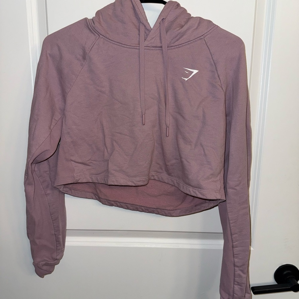 Gymshark Women's Dusty Pink Cropped Hoodie